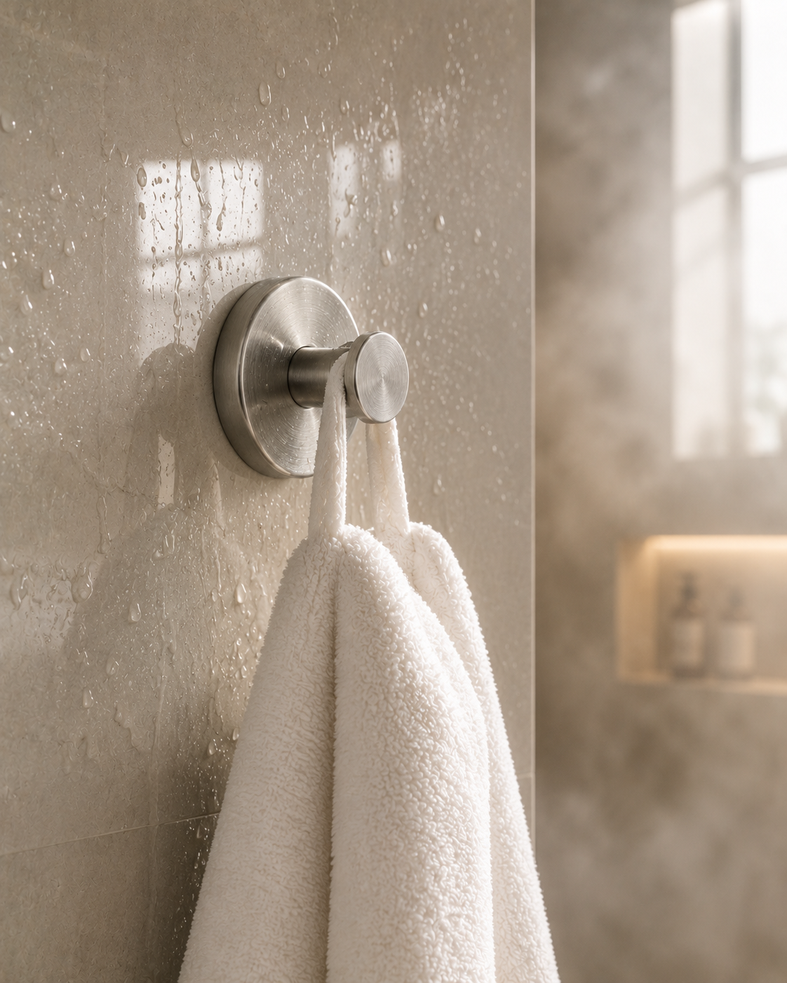 Minimal Vacuum Wall Hook | Brushed Stainless Steel