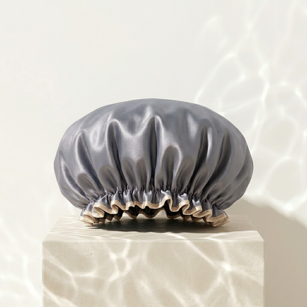 VodaElement™ Dual-Layer Waterproof Silk-Satin Shower Cap