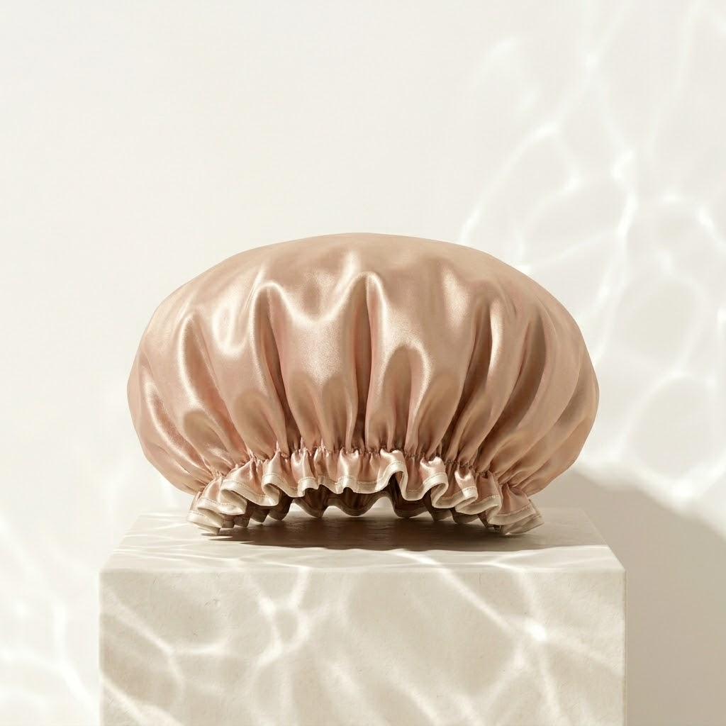 VodaElement™ Dual-Layer Waterproof Silk-Satin Shower Cap