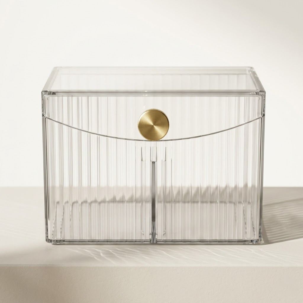 VodaElement™ Ribbed Mineral Vanity Organizer & Cotton Caddy
