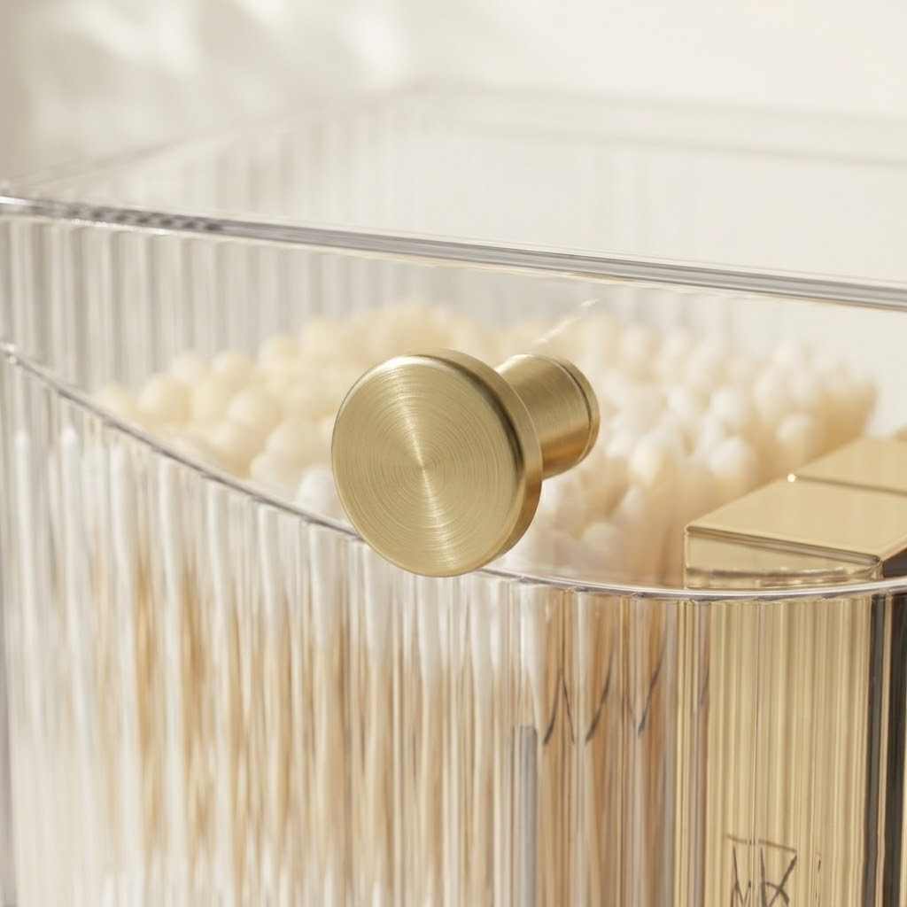 VodaElement™ Ribbed Mineral Vanity Organizer & Cotton Caddy