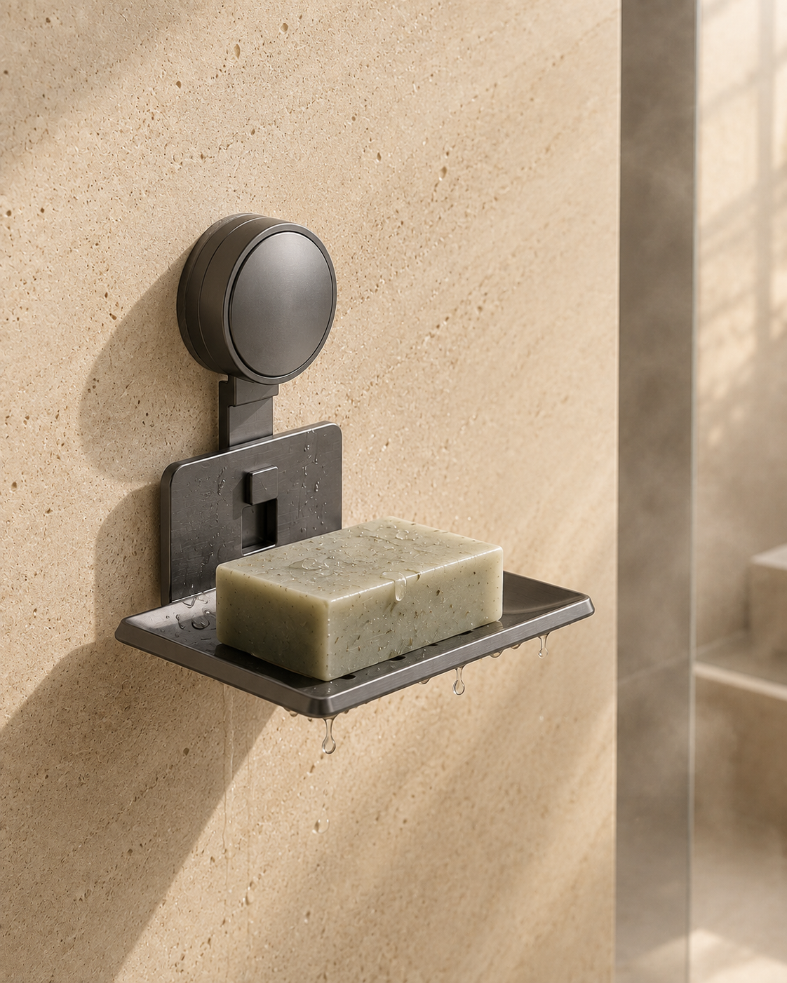Minimal Vacuum Soap Dish | Brushed Aluminum