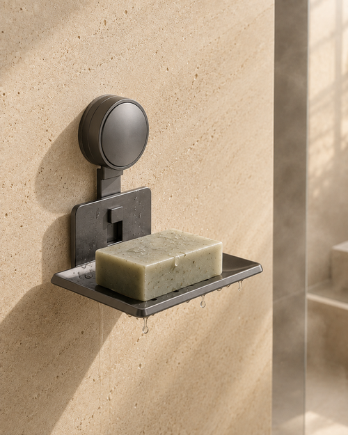 Minimal Vacuum Soap Dish | Brushed Aluminum