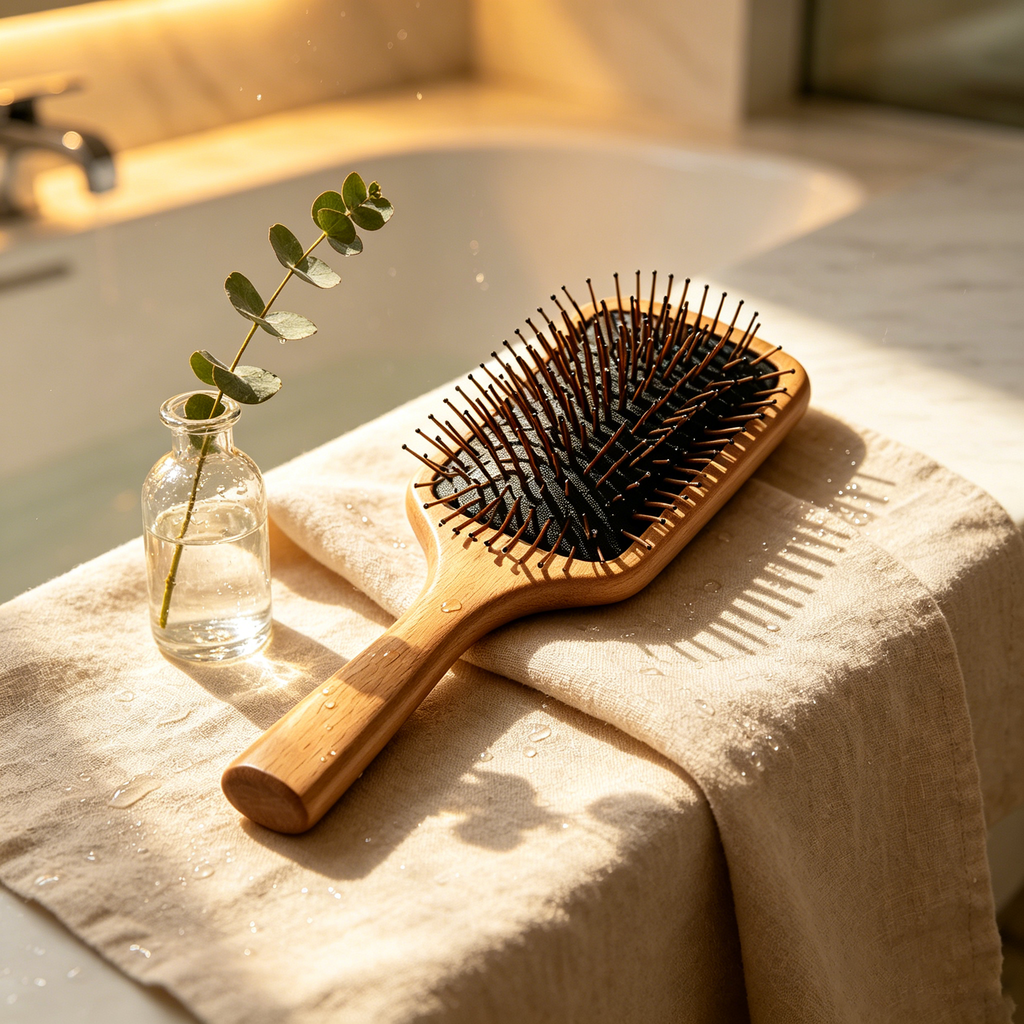VodaElement™ Hydro-Detangle Natural Beechwood Scalp Tech Brush